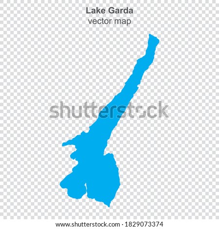 map of Lake Garda on transparent background