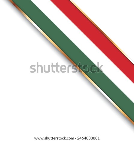 banner with flag of Hungary, corner banner with gold frame