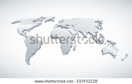 3d vector world map illustration.