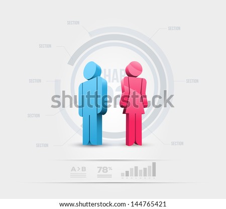 Vector people infographic design template. Elements are layered separately in vector file.
