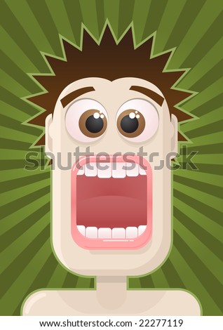 Fear. vector man portrait.  All elements are layered separately in vector file.