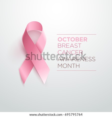 Breast Cancer Awareness Ribbon. Vector design and illustration.