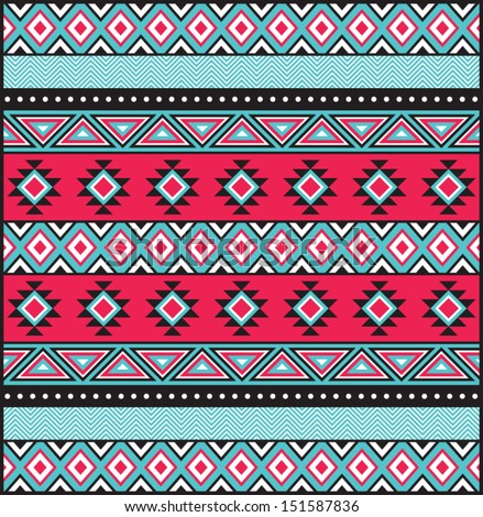 Tribal Print In Teal And Pink Stock Vector Illustration 151587836 ...