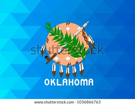 Oklahoma Flag vector illustration. Oklahoma Flag. National Flag of Oklahoma. Mosaic flag. Vector