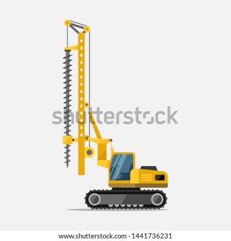 Crawler drilling rig special machines for the construction work. vector 
illustration