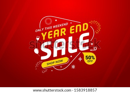 New Year sale discount banner template promotion design for business