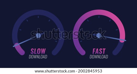 Speedometer internet speed level indicator vector design