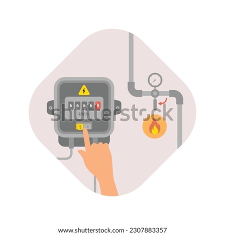 Earthquake emergency safety rules and instruction vector illustration. Turn off and disconnect electricity, gas and water
