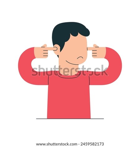 Reject, do not like, forbids something and expresses disagreement, not interested expression people character vector illustration