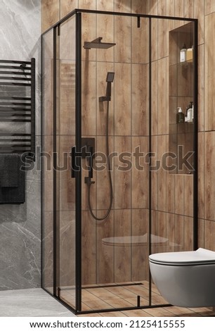 Similar – Image, Stock Photo Shower cabin in bathroom