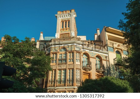 Similar – Image, Stock Photo Eclectic glazed facade of an urban building