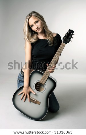 acoustic music rock guitar girl pop glamour