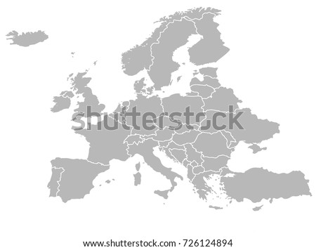 Europe map vector with country borders