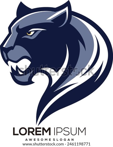 minimalist Panther logo vector art illustration with a Panther icon logo