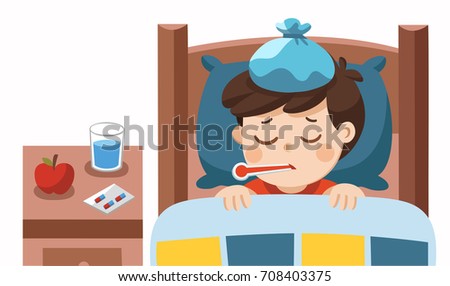 Similar – Image, Stock Photo Sad boy in medical mask near window