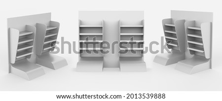 Display stand, retail display stand for product , display stands isolated on white background. 3d illustration Foto stock © 