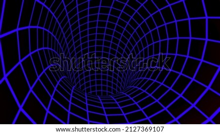 The travel through a wormhole in outer space, seamless loop. Design. Black hole vortex in a hyperspace tunnel. ストックフォト © 