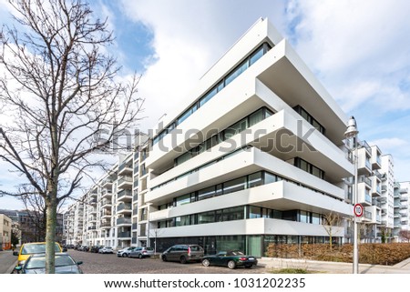 Similar – Image, Stock Photo curved glass facade Berlin