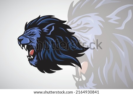 Roaring Lion Head Logo Design Sports Mascot  Foto stock © 