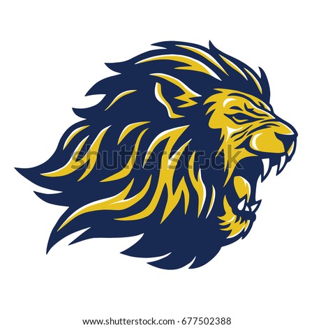 Wild Lion Head Logo Design Sports Mascot