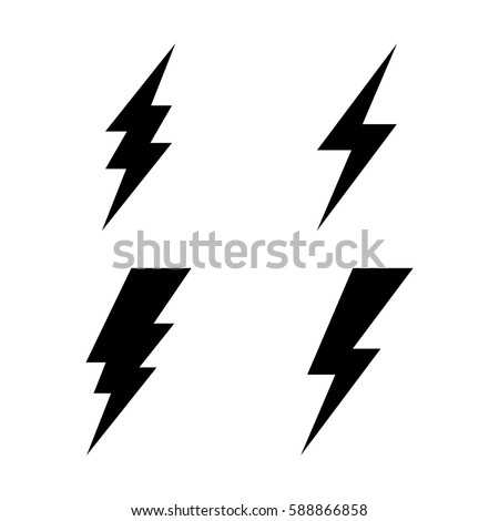 Lightning icon set. Vector