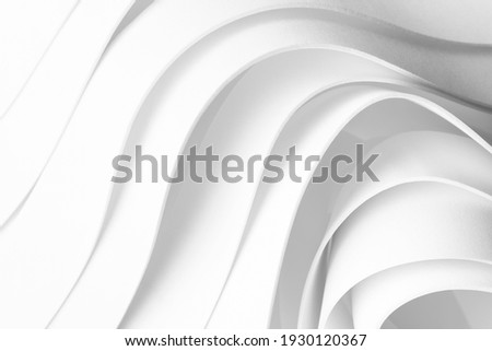 Geometric composition made of curved elements, 3d illustration