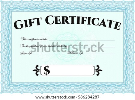 blue gift certificate border