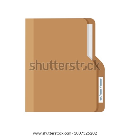 Folder with Document. Flat design vector illustration