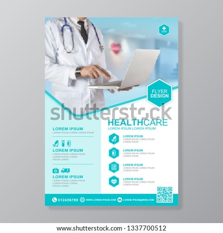 Healthcare cover a4 template design for a report and medical brochure design, flyer, leaflets decoration for printing and presentation vector illustration