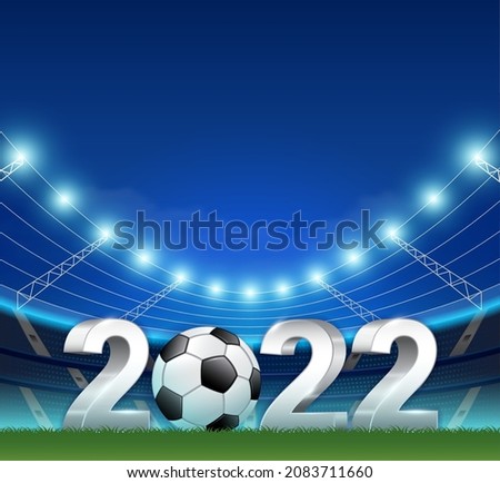 Football 2022 3d banner template for sport soccer ball national and football league or tournament championship vector illustration