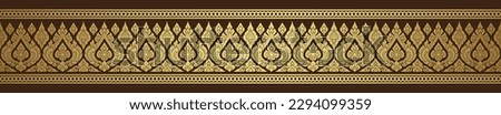 Gold thai art, buddhism temple element and background pattern decoration motifs for pillar pattern, flyers, poster, web, banner, and card concept vector illustration