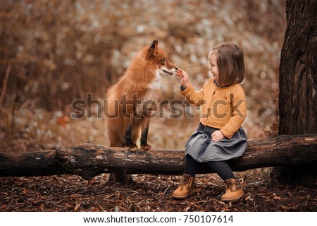 Similar – Foto Bild Niedliches Mädchen mit Fuchsmaske