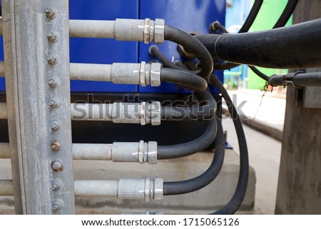 Liquid tight flexible conduit connected with Rigid Steel Conduit (RSC) Foto stock © 