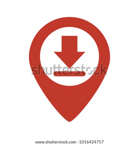 Map pointer with Download GPS on white background. Vector illustration