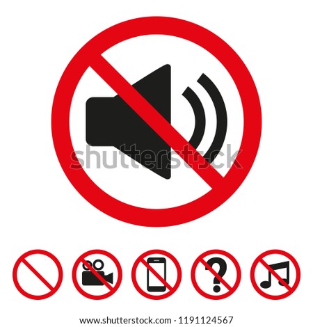 No sound sign on white background. Vector illustration