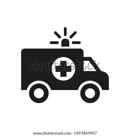 Ambulance icon on white background.