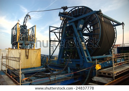 Coil Tubing on Offshore Oil Rig