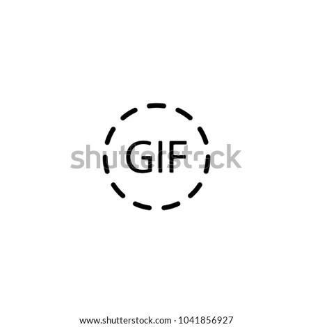 Gif icon black - simple illustration