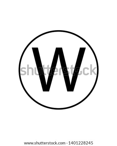 Wet cleaning sign.Laundry symbol.Letter W in a circle sign