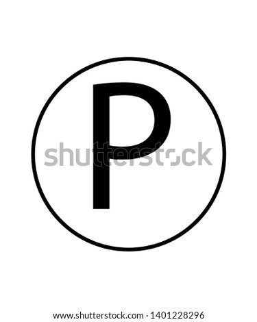 Any solvent except tetrachlorethylene sign. Laundry symbol.Letter P in a circle sign