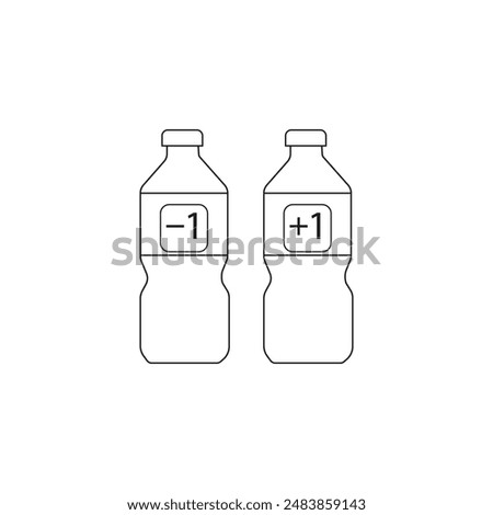 Bottle with minus 1 and plus 1 icon