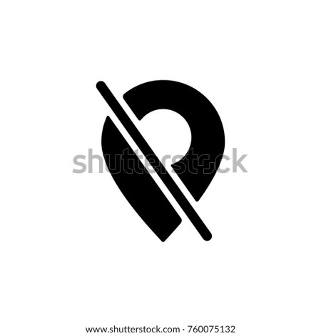 Gps icon off, closed - vector illustration