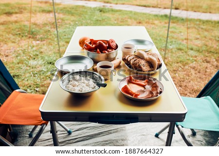 Similar – Foto Bild Frühstück in den Sommerferien auf dem Campingplatz zubereitet