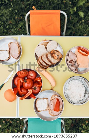 Similar – Foto Bild Frühstück in den Sommerferien auf dem Campingplatz zubereitet