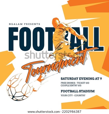 football soccer tournament flyer template