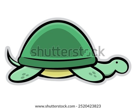 Green Tortoise cartoon characters walking slow. Best for icon, logo, sticker, and mascot with animal themes for kids