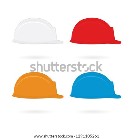 Safety helmet. Safety helmet vector illustrations set.
Hard hat icons.