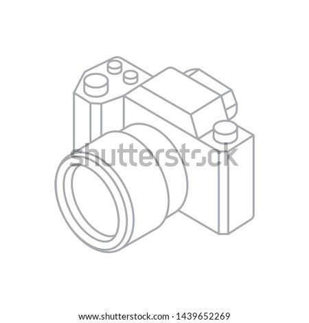 Photo camera. Camera outline vector illustration. Photography isometric icon.