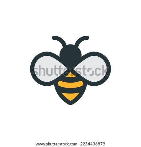 Bee. Honeybee abstract logo. Bee simple vector illustration. Part of set.