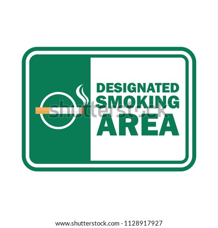 smoking area for signboard or label. vector illustration